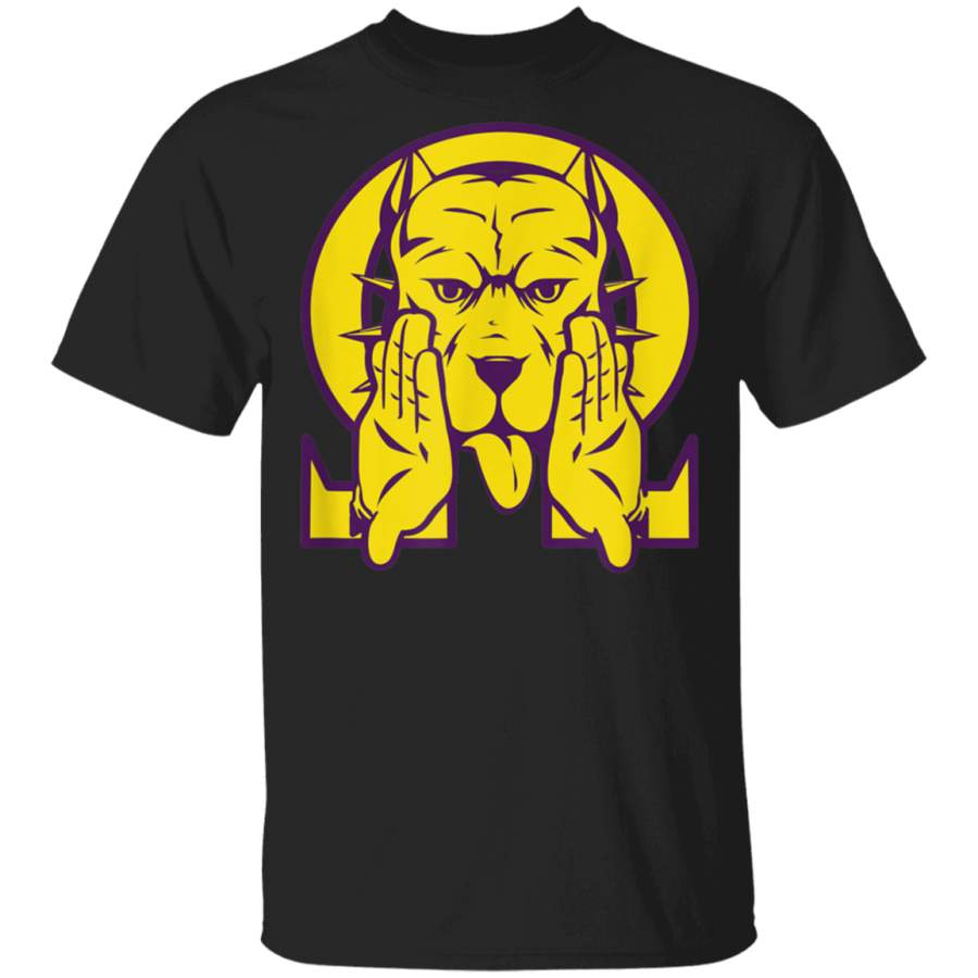 Mens Omega Bulldog Purple Gold Que Atomic Dog Psi Phi TShirt 2