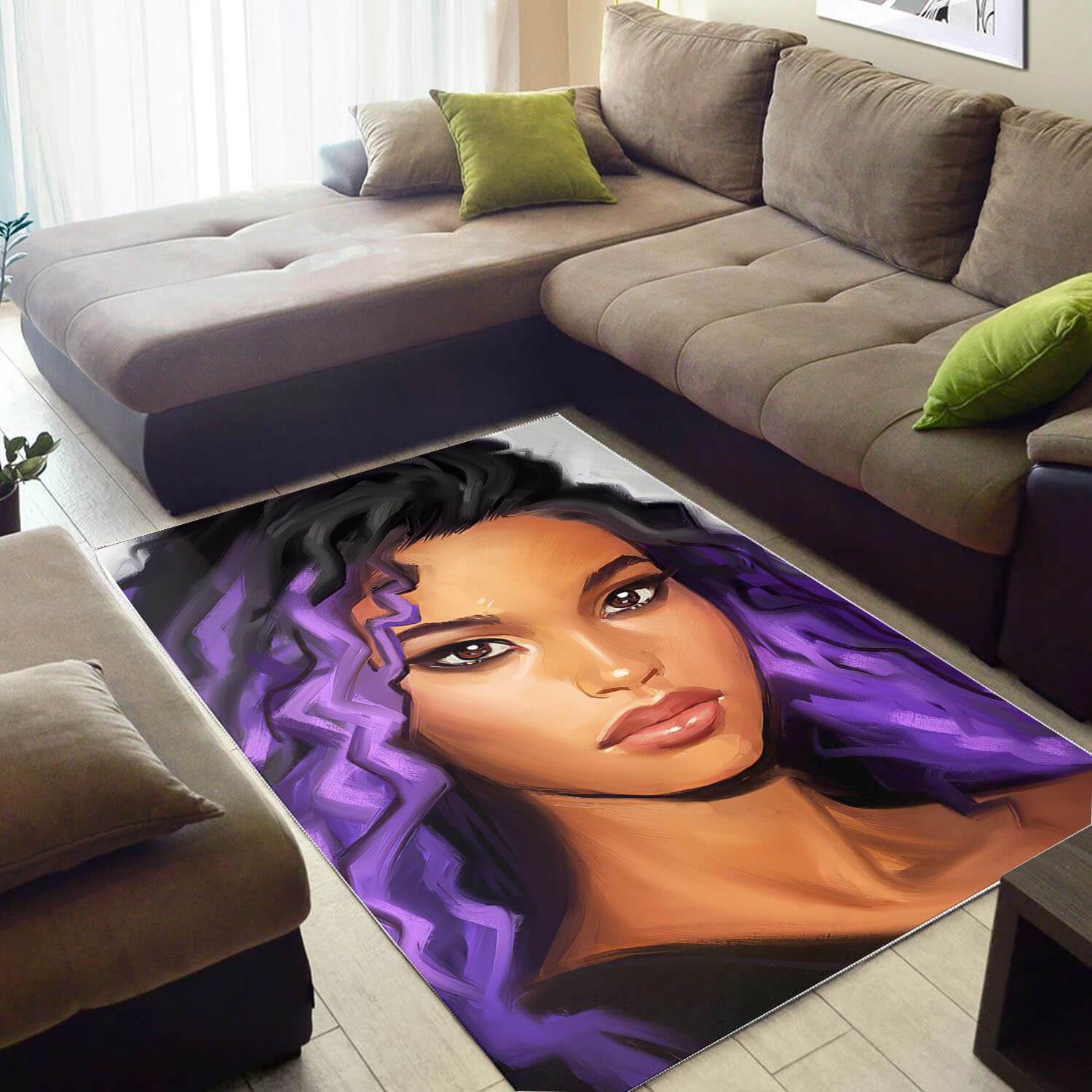 Afrocentric Rugs Beautiful Afro American Woman African Inspired Area Rug Afrocentric Room Decor WBG03687