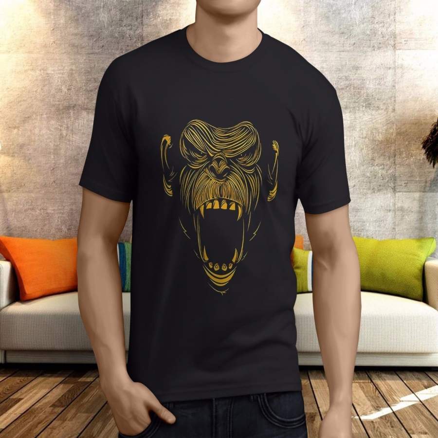 Popular Onnit Primal Bamboo Monkey Hungry Face Men’s Black T-shirt