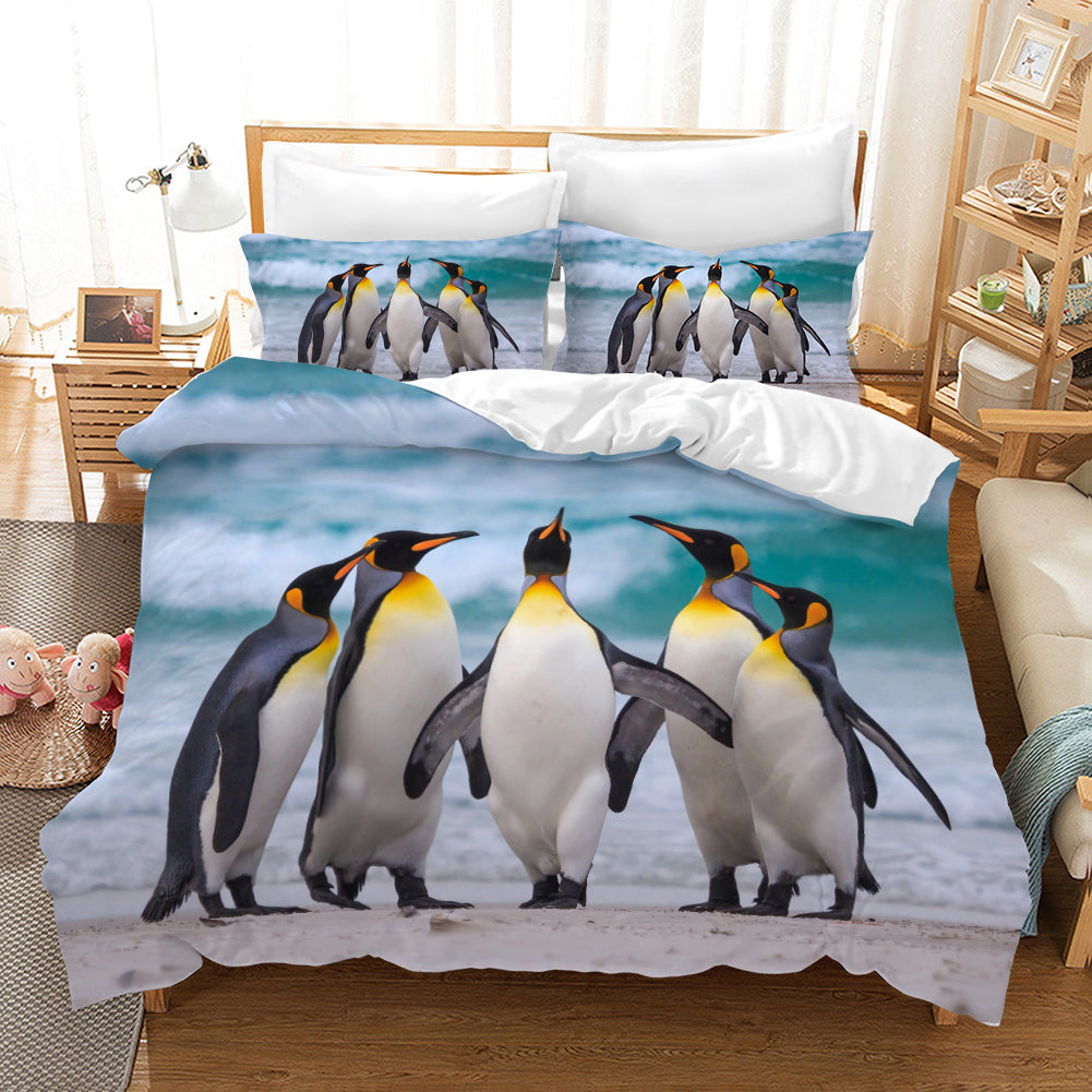 3D Polar Penguin Quilt Cover Set Bedding Set Pillowcases 106