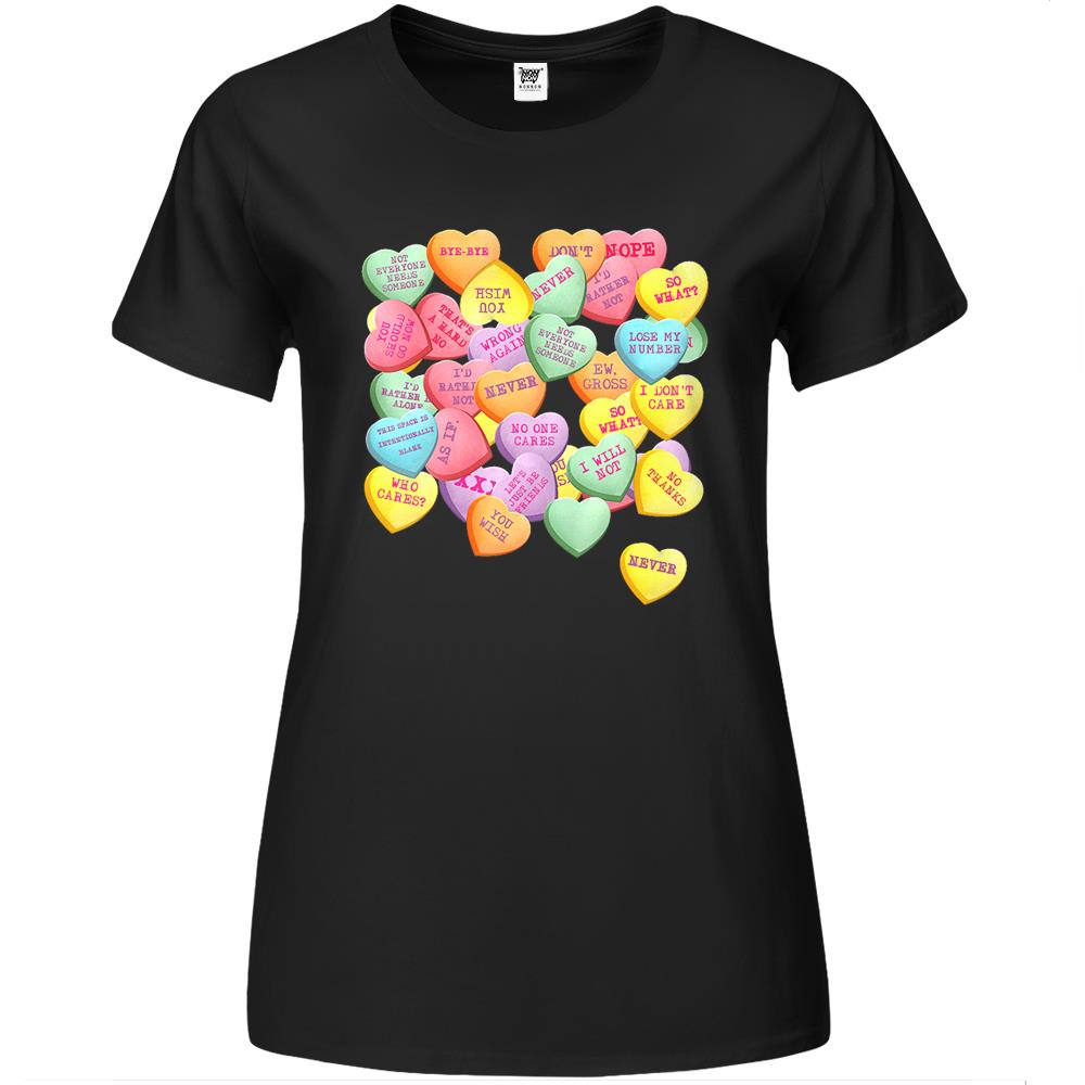 Vintage Candy Conversation Hearts For Anti Valentine’S Day Premium Womens T Shirts