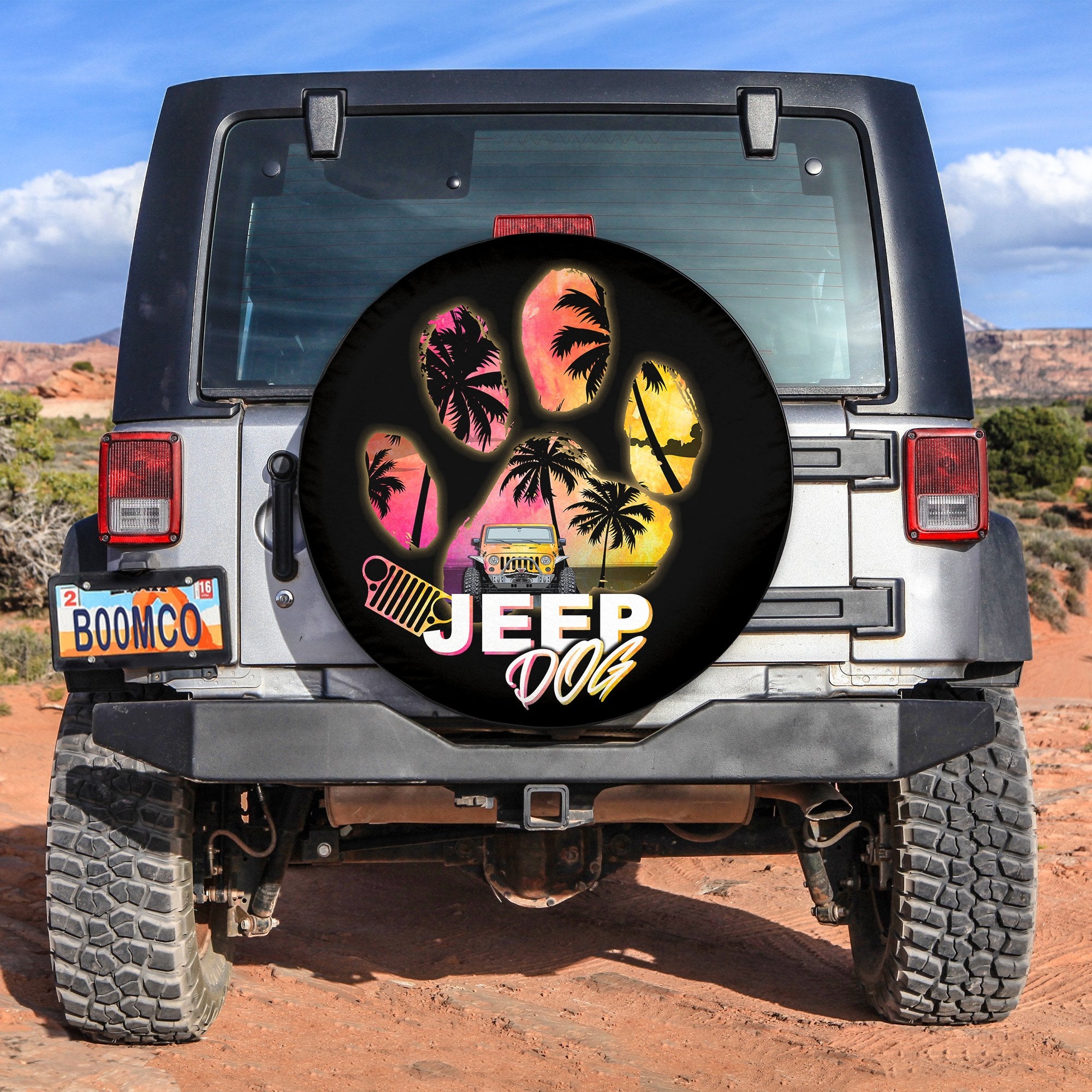 Jeep Dog Foot Spare Tire Cover Colorful Style No.9 Lt6