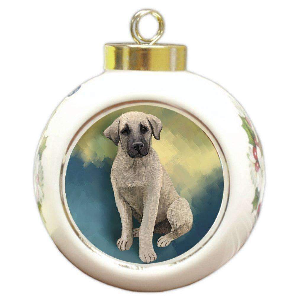 Anatolian Shepherd Puppy Dog Round Ball Christmas Ornament