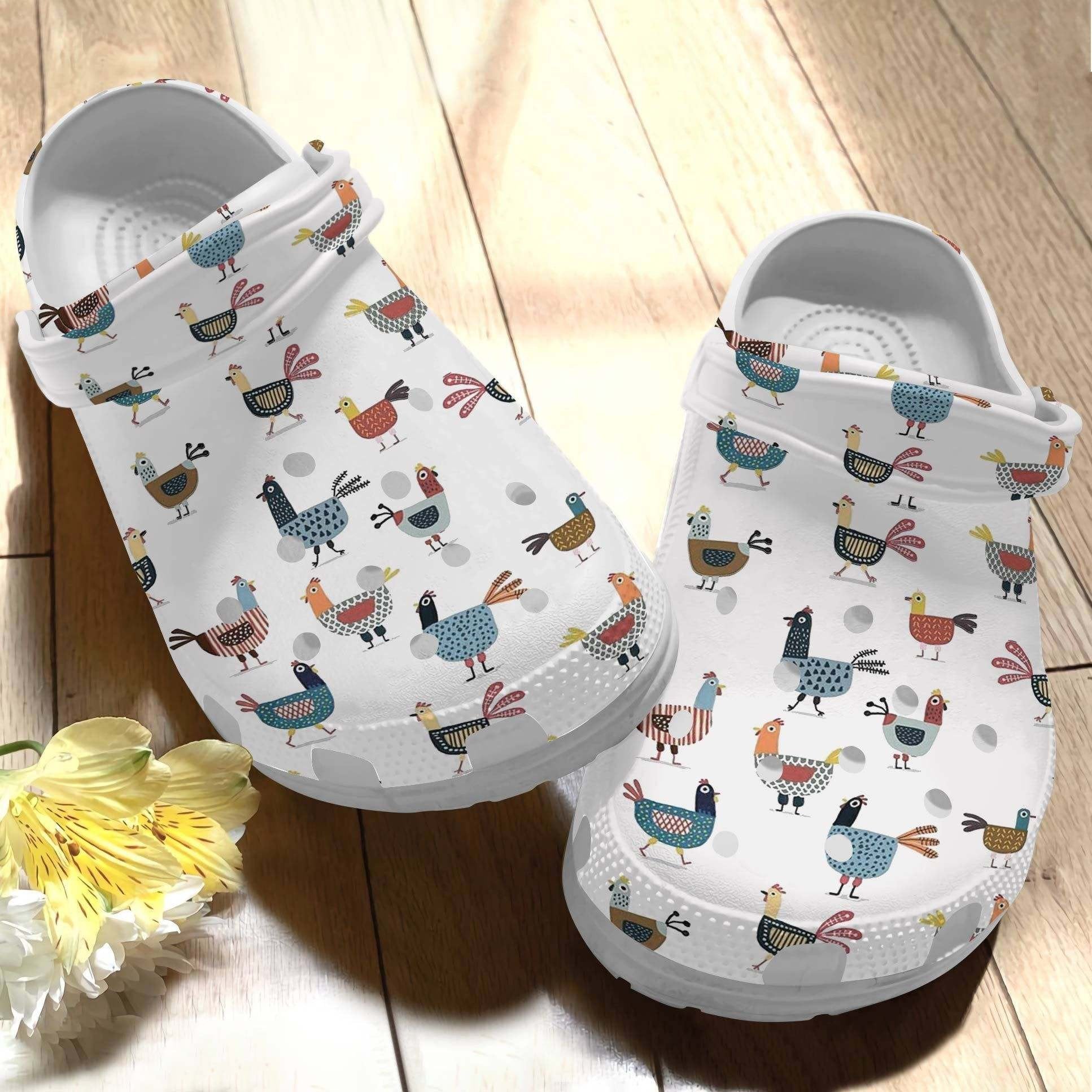 Chicken Art Funny Croc Shoes Crocbland Clog Birthday Gifts For Son ...