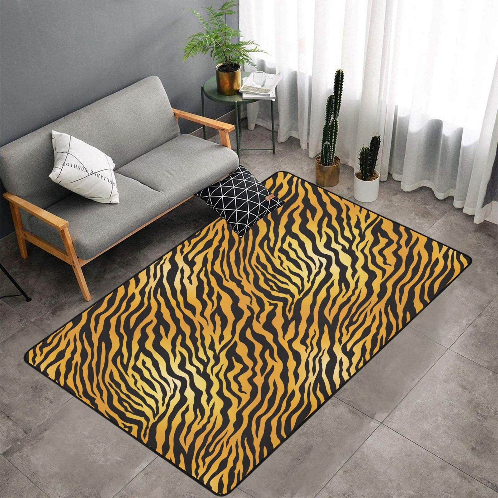 Tiger Print Design Lks302 Area Rug 7’X5′