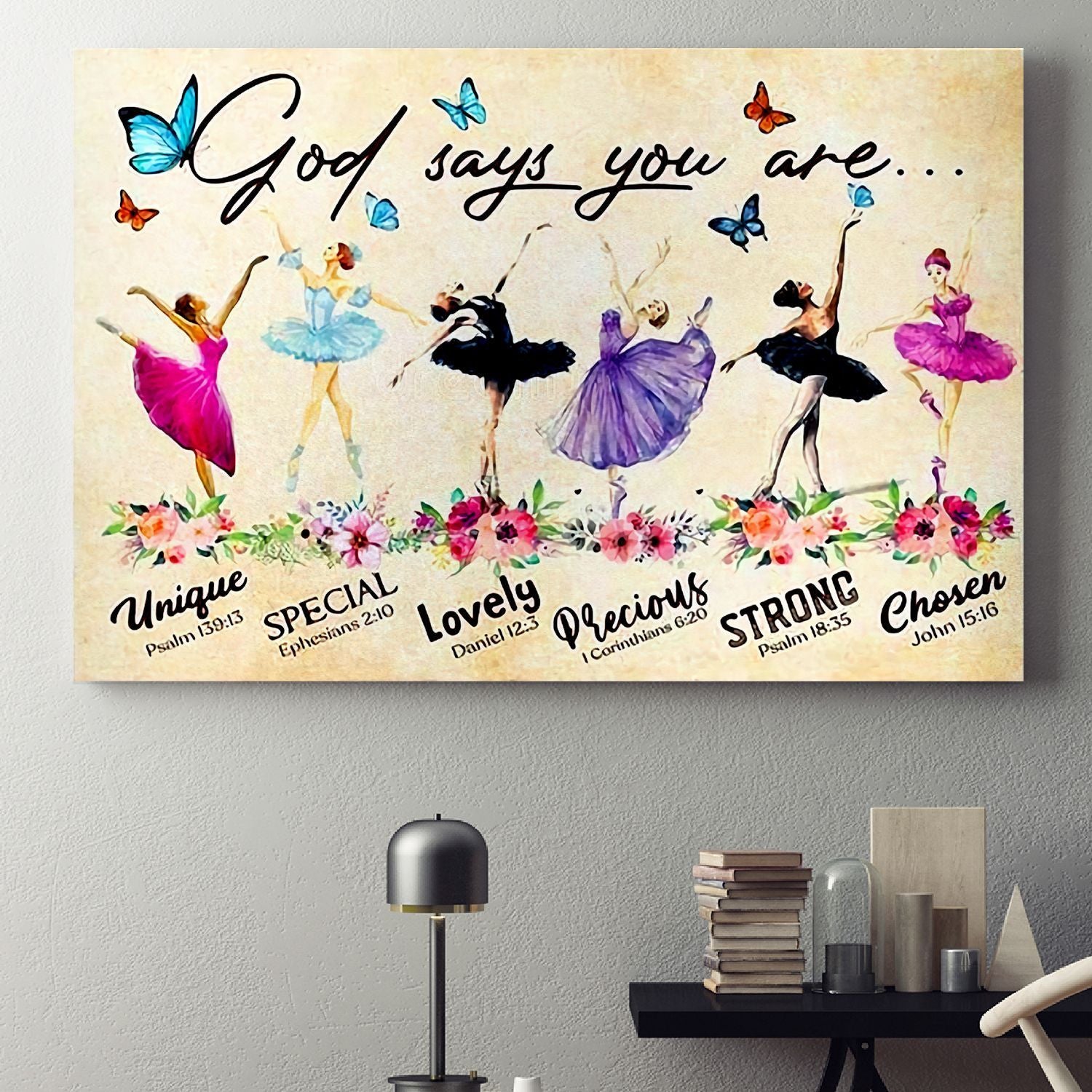 Happy Beautiful Woman In Action Ballet Dance Poster – God Says You Are Special Canvas Home Décor Birthday Christmas Gifts For Women Girl Daughter Friend – Gigo Smart