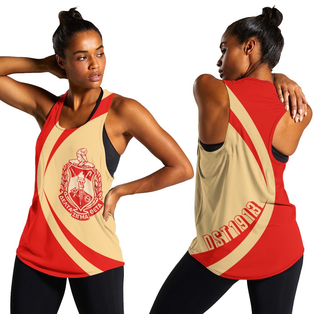 Wonderprint Tank Top Delta Sigma Theta Big Logo Racerback Tank Circle Style