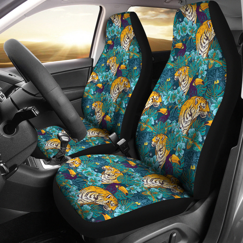 Tiger Tropical Print Design Lks301 Car Seat Covers