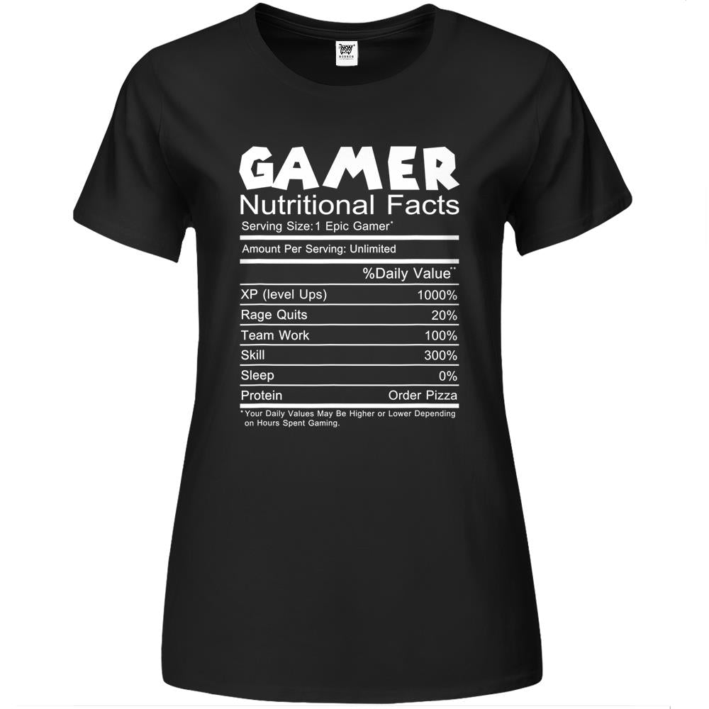 Nutritional Facts Shirt, Gamer Nutrition Facts Shirt, Gamer Nutritional Facts Cool Funny Gamers Premium Womens T Shirts