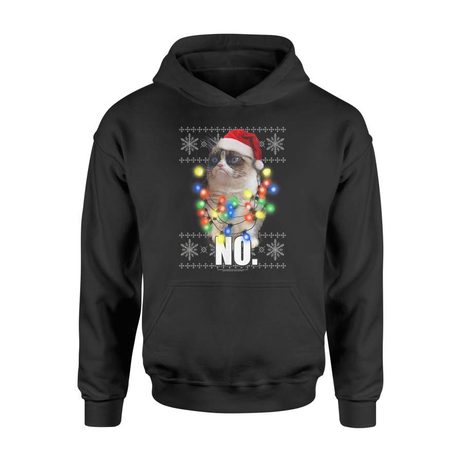 Grumpy Cat Ugly Sweater Christmas Lights No Graphic T-Shirt – Standard Hoodie
