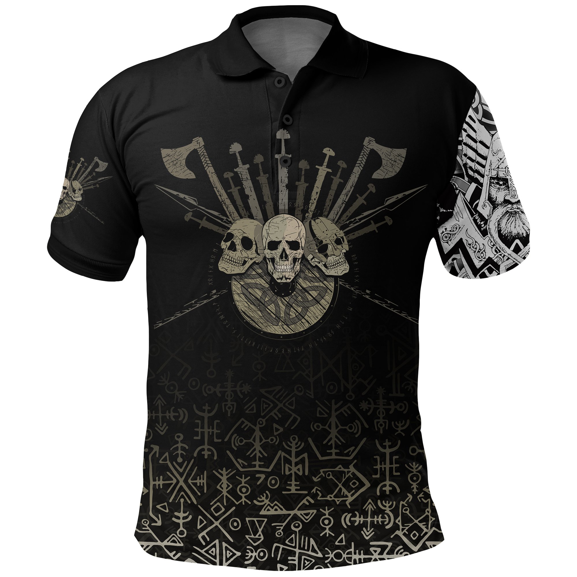 (Custom) Viking Polo Shirt Three Skull Of Viking A27