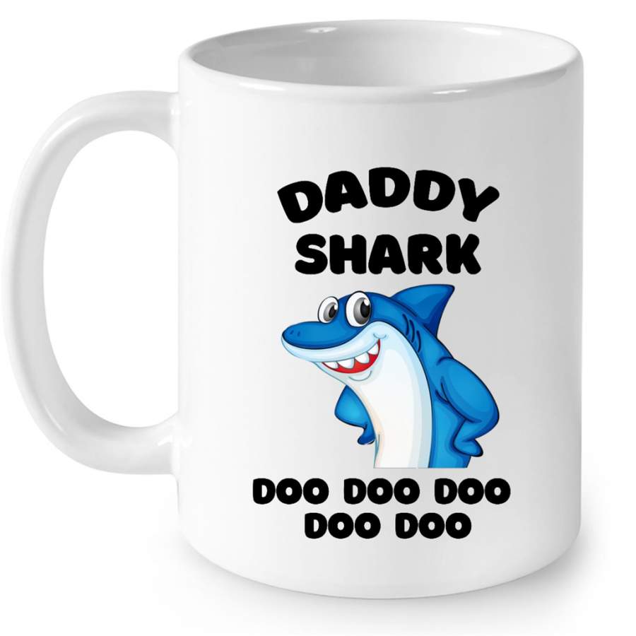 Daddy Shark Doo Doo Doo Doo Doo Doo, Father’s Day Gift – Full-Wrap Coffee White Mug