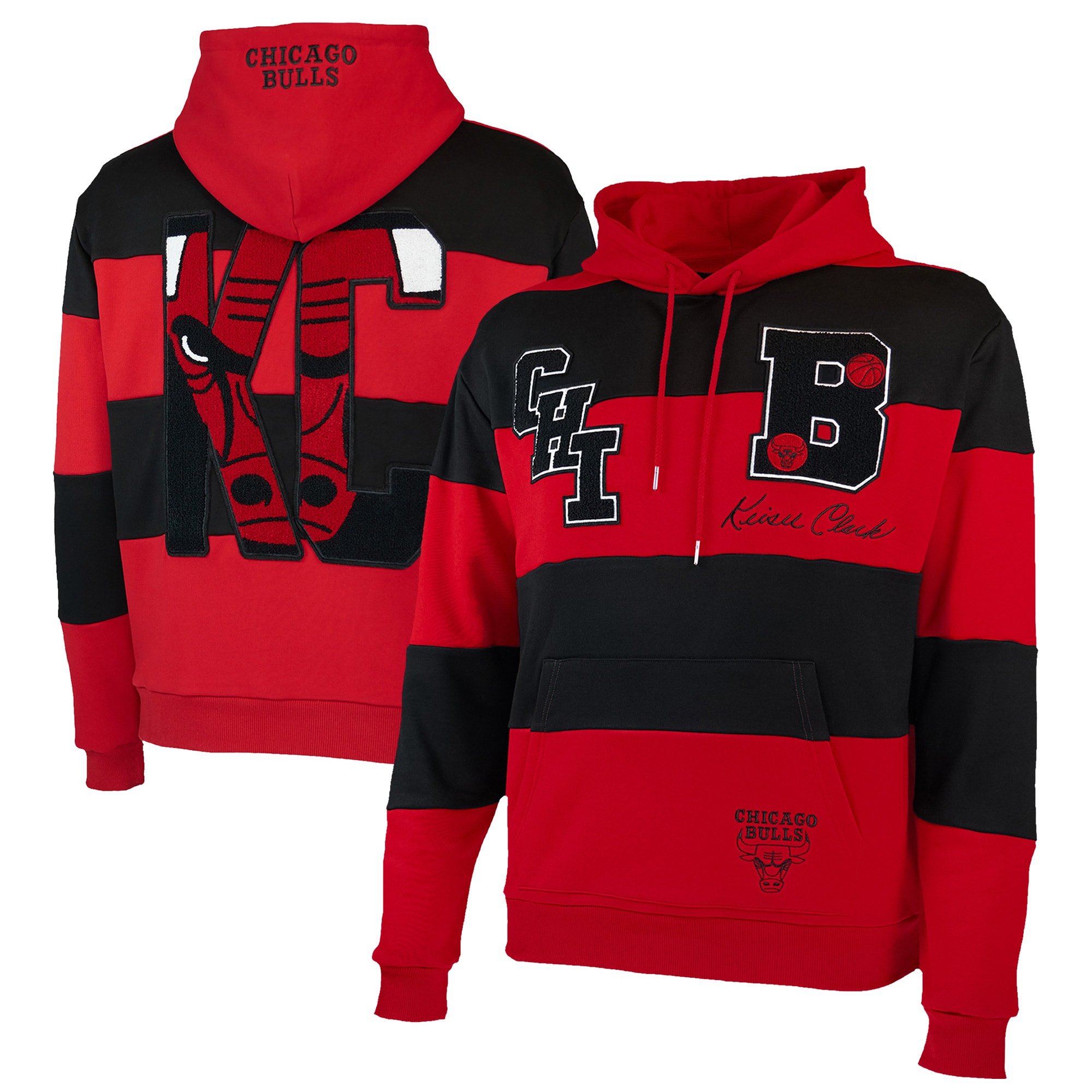 Chicago Bulls NBA X Keiser Clark No Caller Id Pullover Hoodie – Red/black