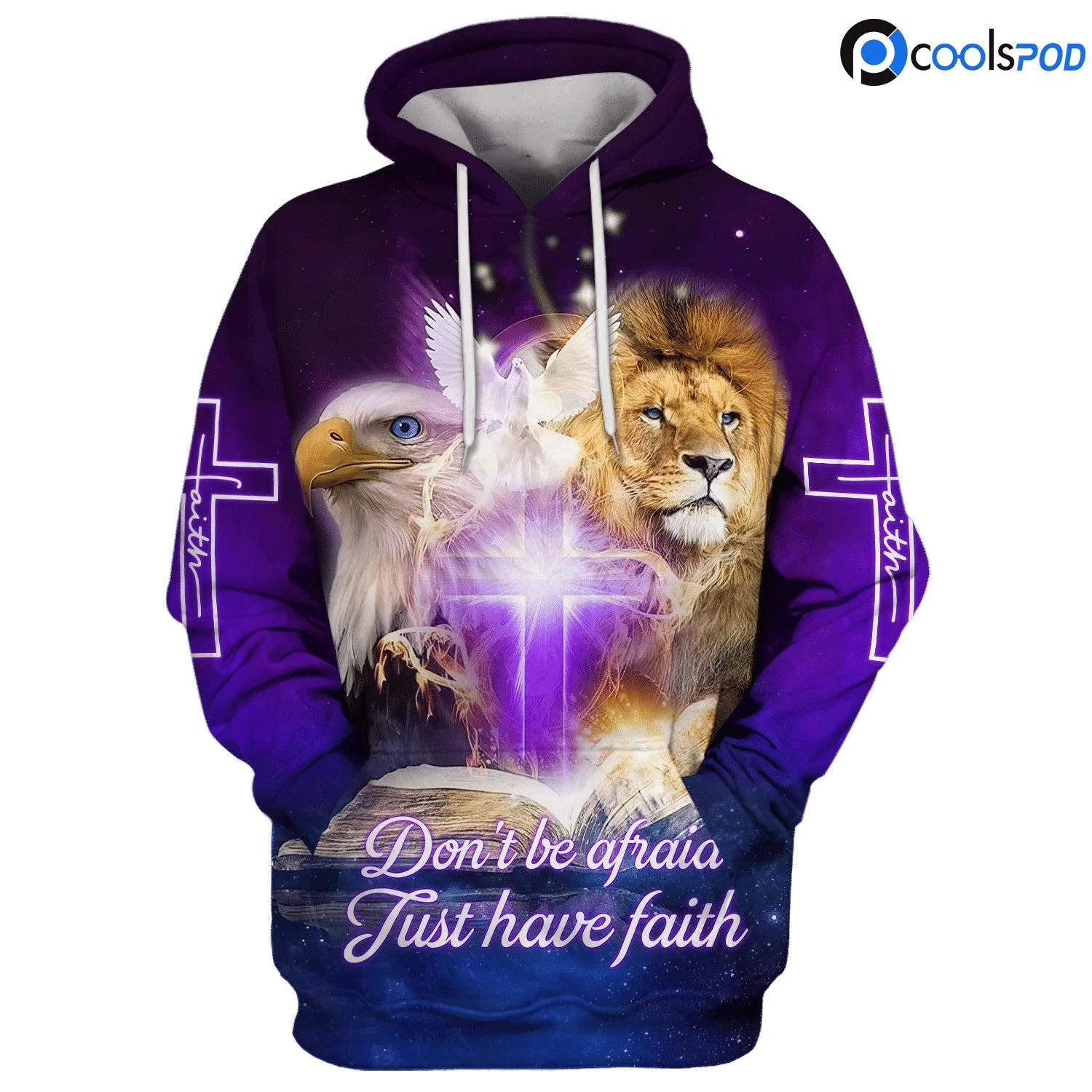 Religious Jesus Lion Hoodie, Don’T Be Afraid Just Have Faith 3D All Over Print Hoodie