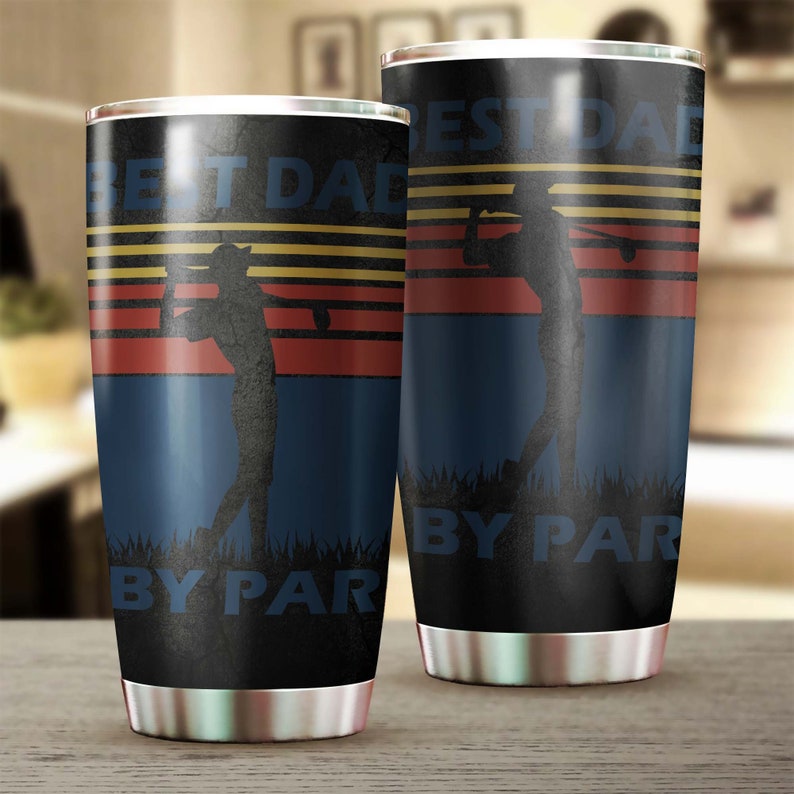 Golf Best Dad By Par Tumbler-Birthday Christmas Gift Father’S Day Gift For Father Golf Lover From Son Daughter