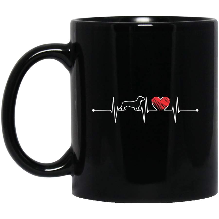 Dachshund Heartbeat Gift EKG Puppy Pet Dog Lover Funny Cute Mug