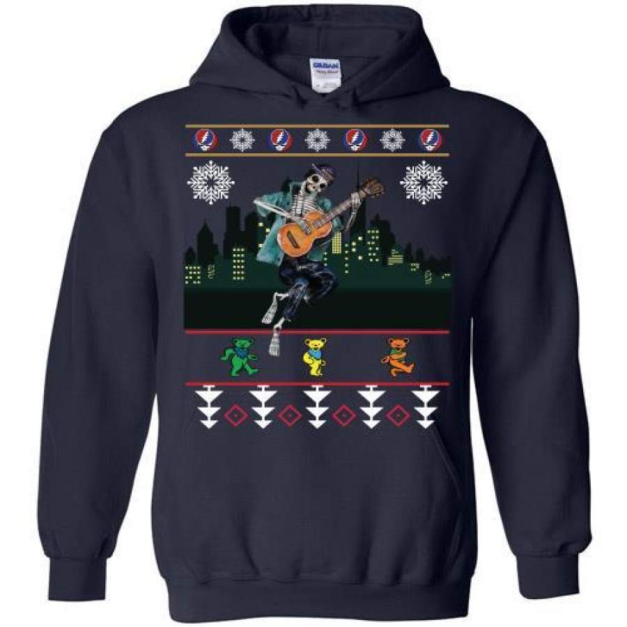 Grateful Dead Halloween costume  Skeleton Guitarist Christmas Hoodie