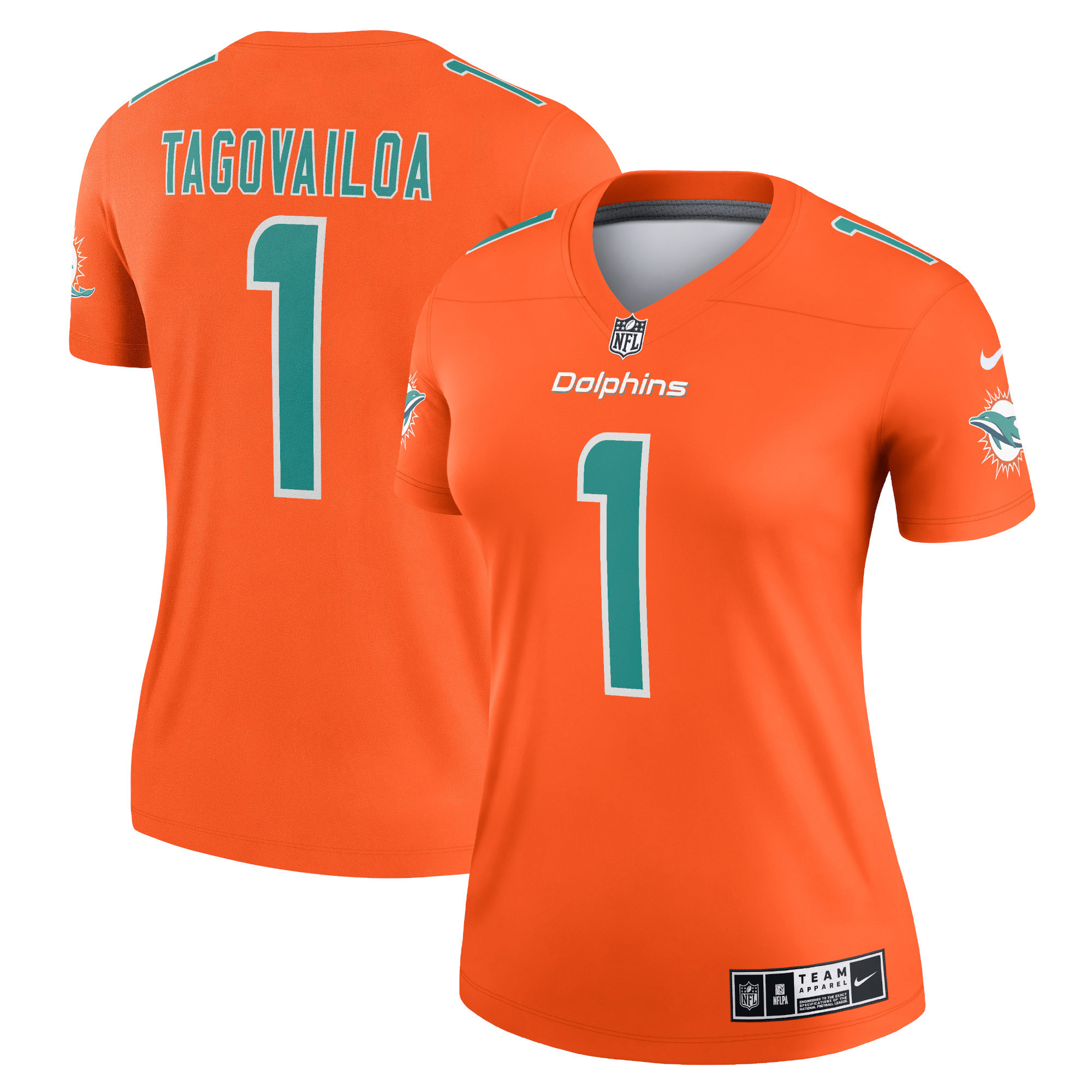 Tua Tagovailoa Miami Dolphins Womens Inverted Legend Jersey – Orange NFL