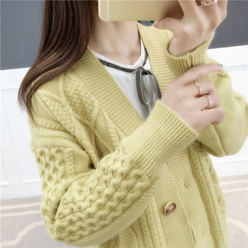 Cropped Cardigan Harajuku Sweater 2021 Cardigan Pure Color Ladies Jacket Women Knitting New alx