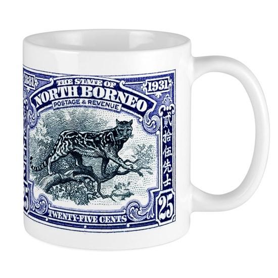 1931 North Borneo Clouded Leopard Stamp Mug