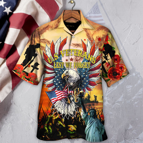Veteran America Veterans Let We Forget In The Sunset Hawaiian Shirt | Hw3317