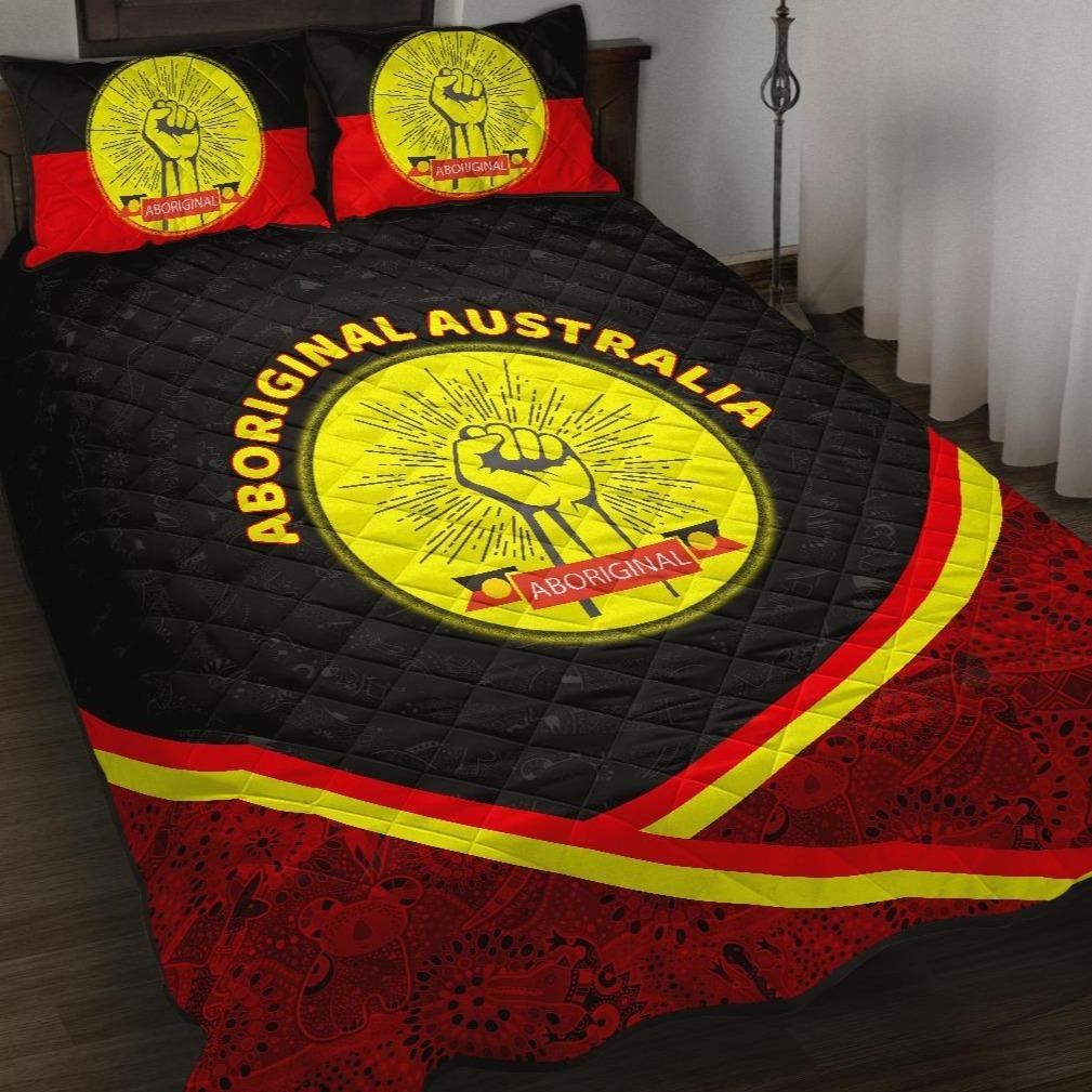 Quilt Bed Sets – Aboriginal Flag And Animals Pattern