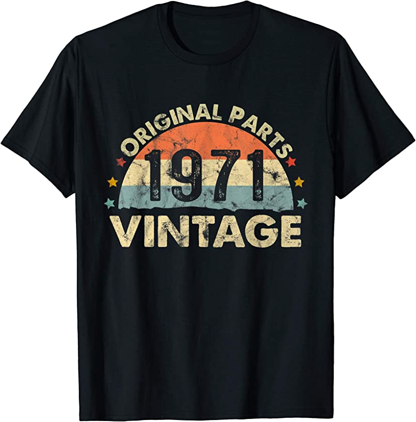 50th Birthday Gift 1971 Vintage 50 Year Old Retro T-Shirt