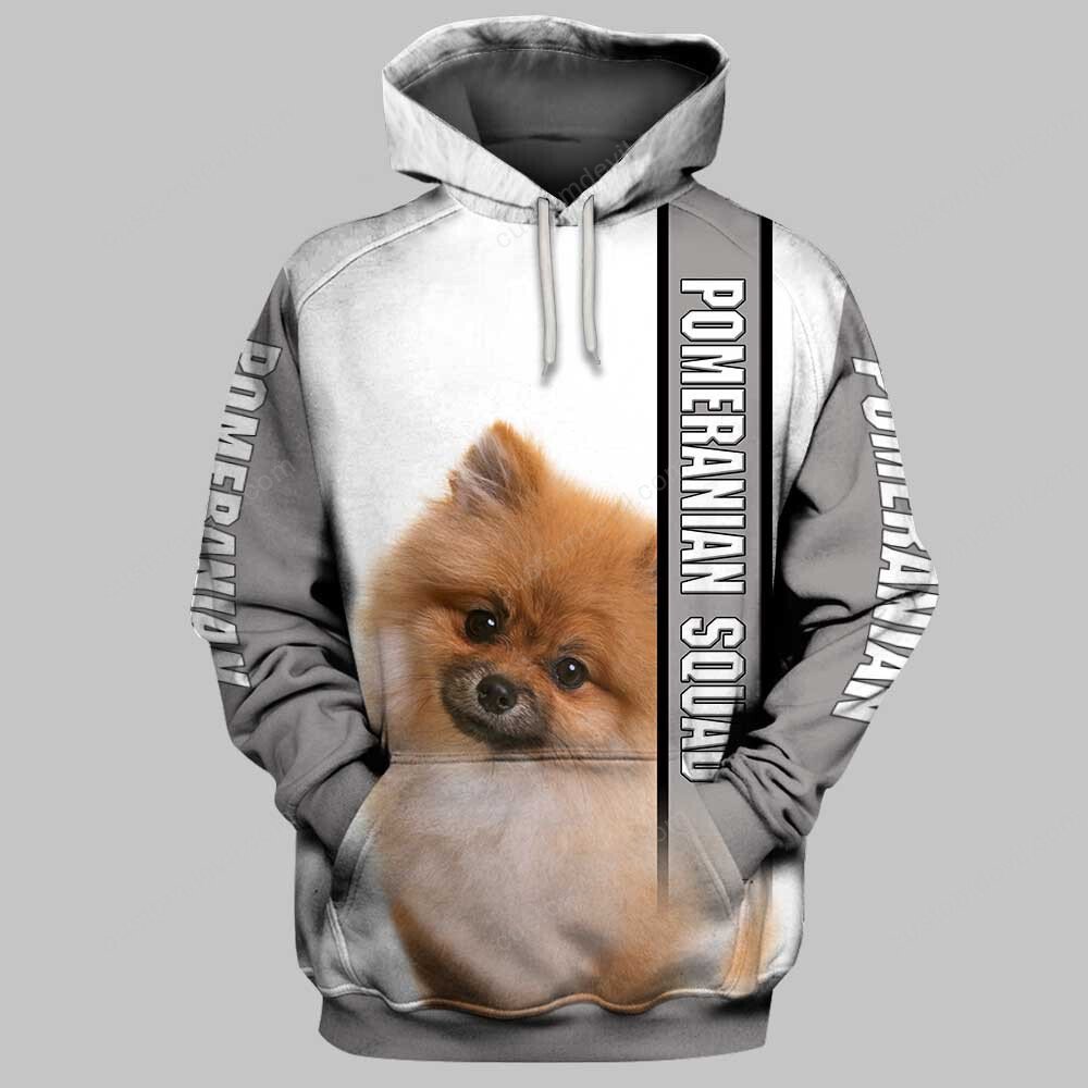 Pomeranian Dog 3D Full Printing Hoodie And Unisex Tee