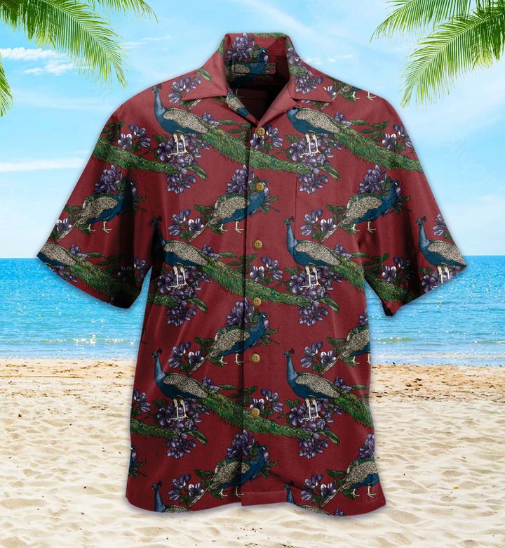 Peacock Red Hawaii Shirt Ha6222