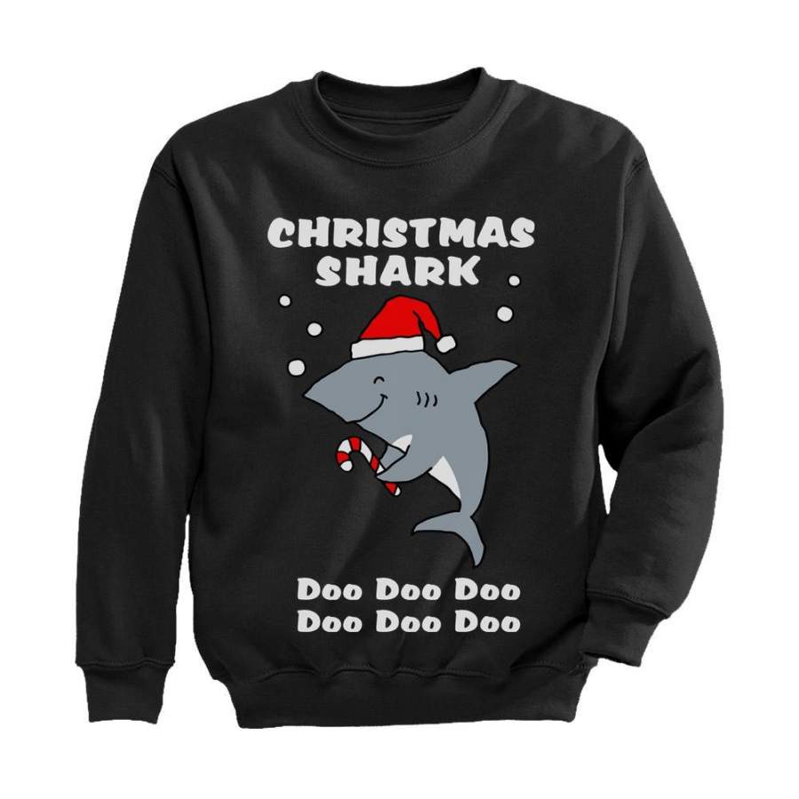 Christmas Shark Doo Doo Ugly Sweater Youth Kids Sweatshirt