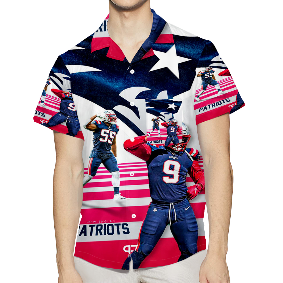 New England Patriots All Players1 3D All Over Print Summer Beach Hawaiian Shirt With Pocket