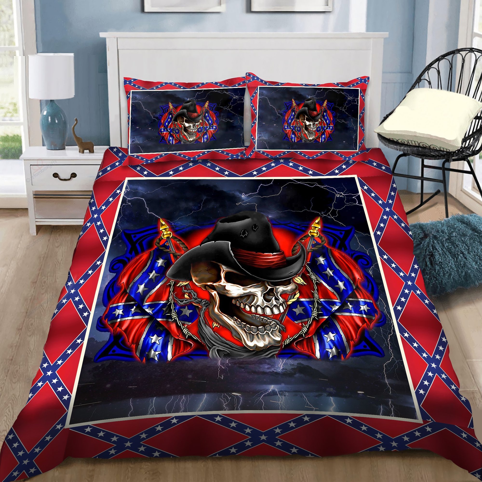 3D Love Skull Red Neck Bedding Set Dqb07142013