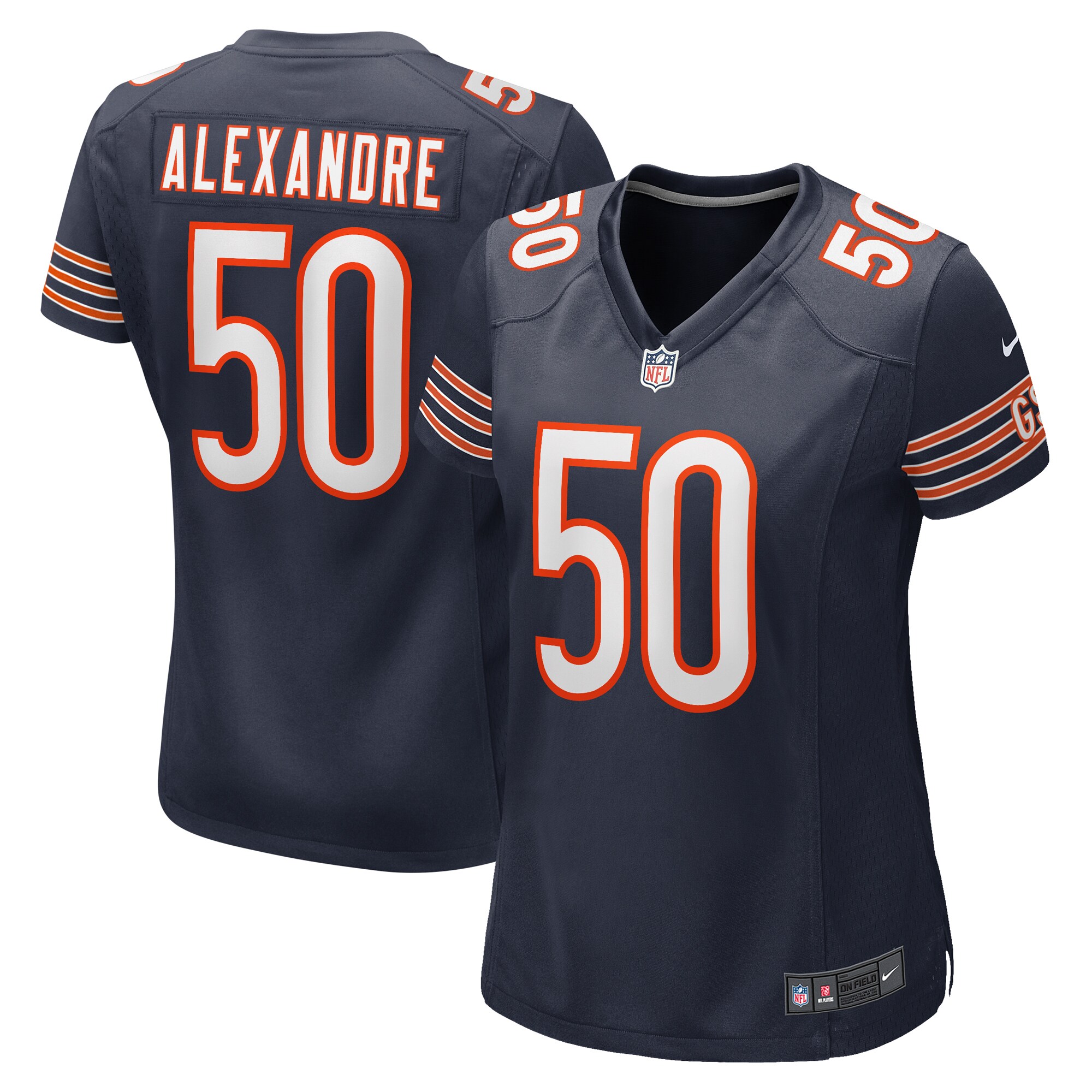 Deslin Alexandre Chicago Bears Women's Team Game Jersey – Navy