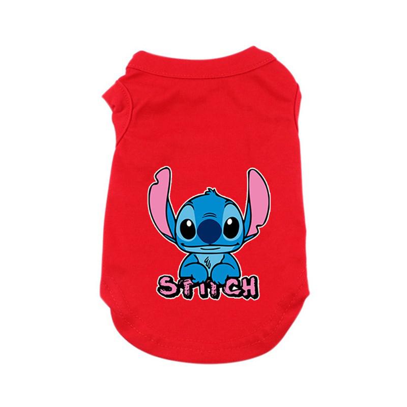 Disney Summer Pet Dog Clothes Lion King Stitch Dog Vest Cotton Thin T-shirt For Small Puppy Dogs Cute Chihuahua Bulldog Clothing alx