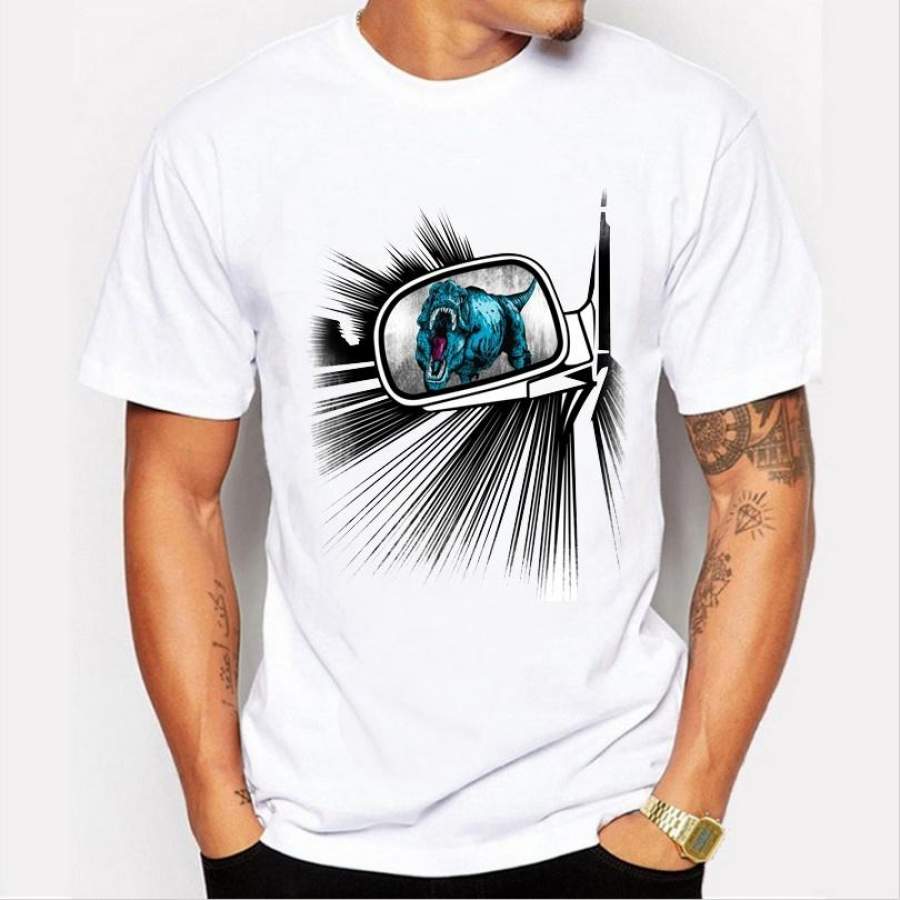 New Men’S High-Quality Fashion Leisure Personalized Cartoon Dinosaurs Printed Short-Sleeved O-Neck Men’S T-Shirt