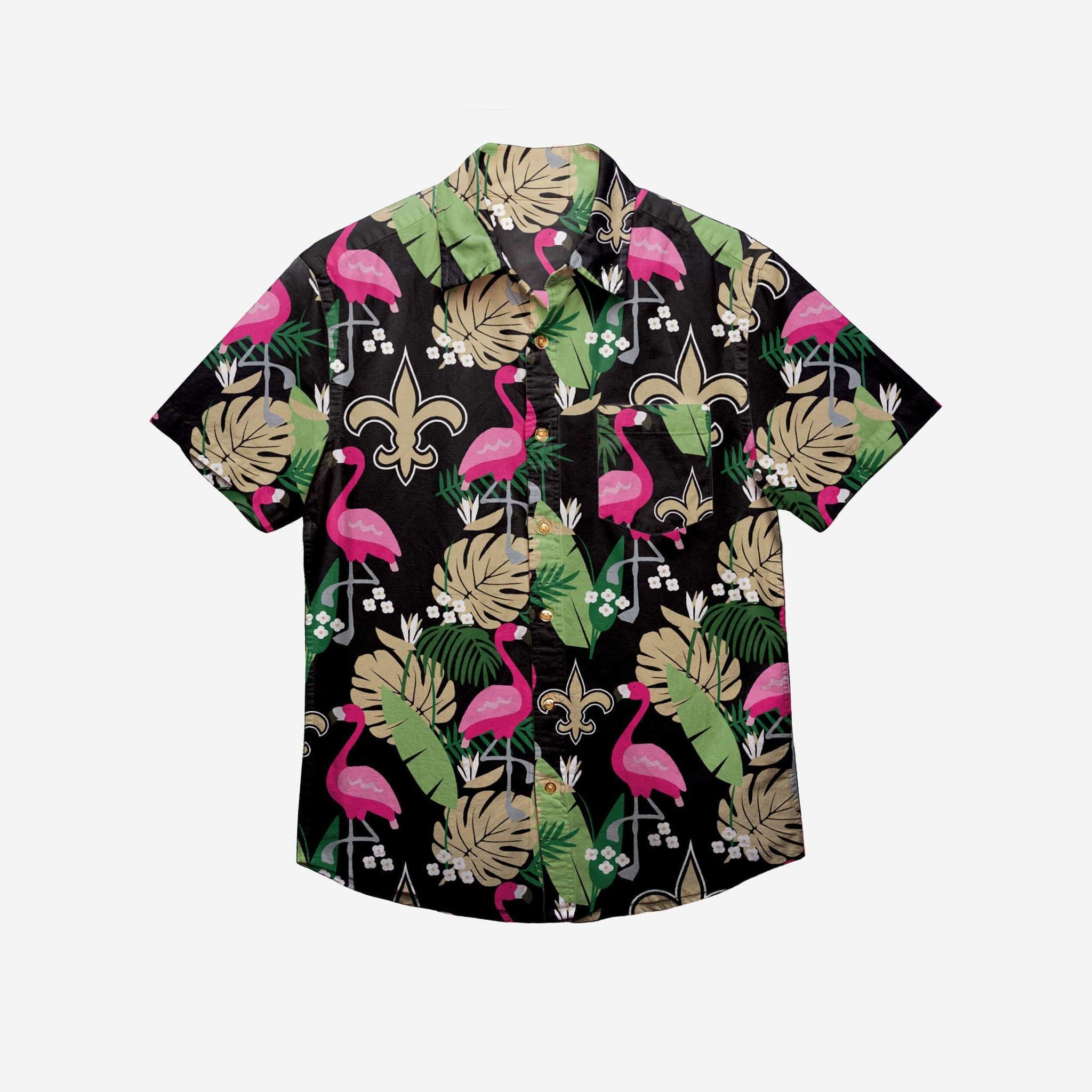 New Orleans Saints Floral Button Up Hawaii Shirt Ha101608