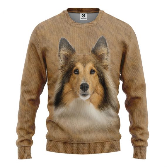 3D Shetland Sheepdog Dog Front And Back All Over Print Unisex Sweatshirt For Dog Lovers