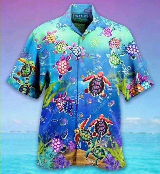 Get Here Hawaii Aloha Shirts Turtle Vitamin Sea Ha78839