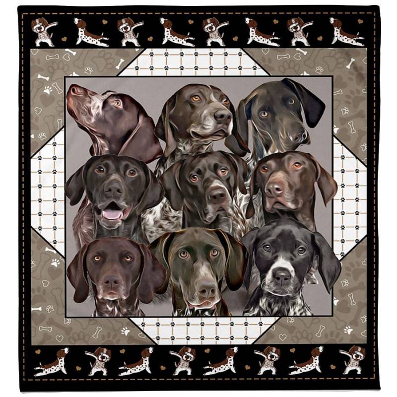 Shorthaired Pointer Dabbing Puppy Fleece Blanket