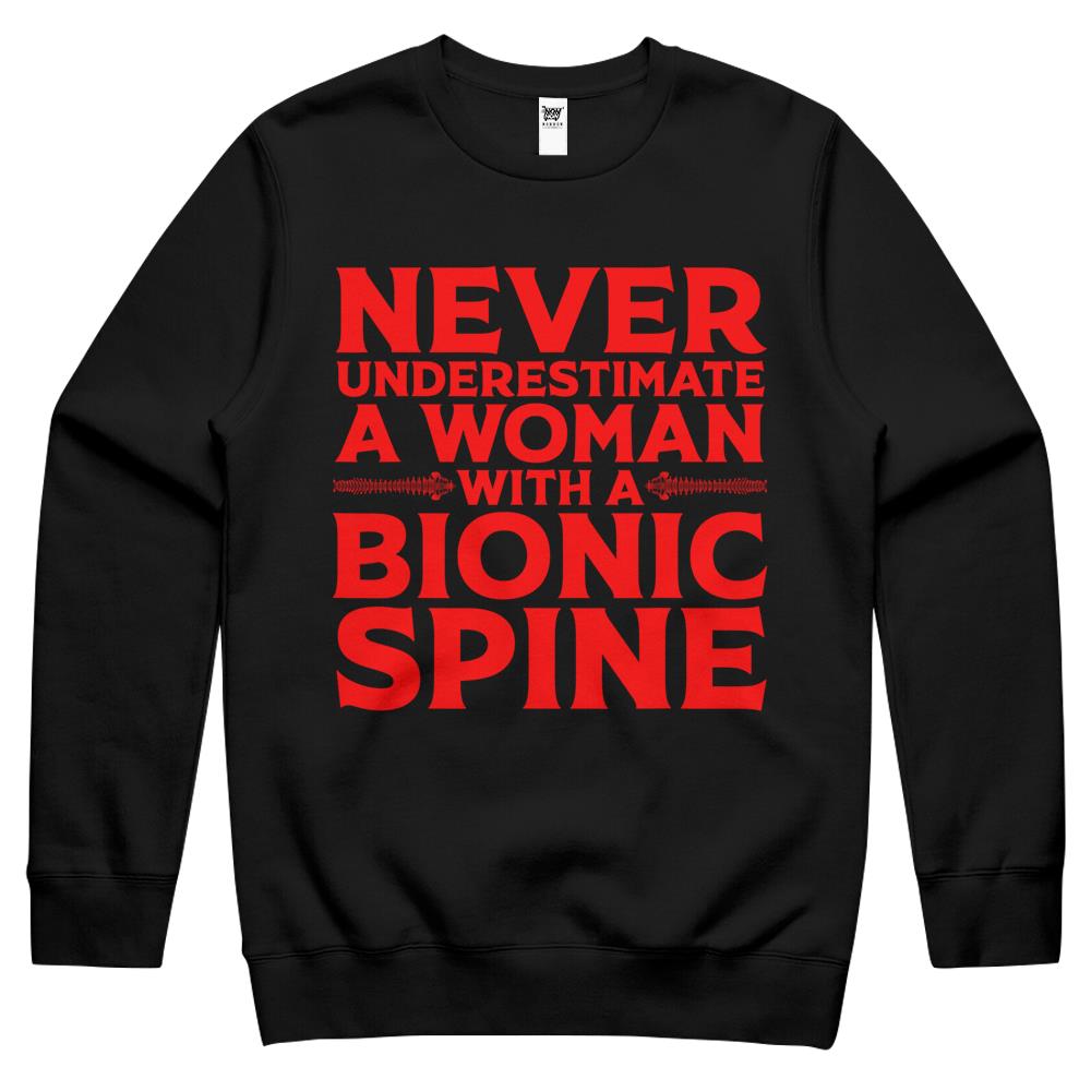 Funny Bionic Spine Surgery Recovery Gift Back Spinal Fusion Crewneck Sweatshirt