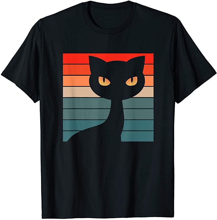 Retro Black Cat Kitty Owner Furry Pet Kitten Lover Meow Gift T-Shirt