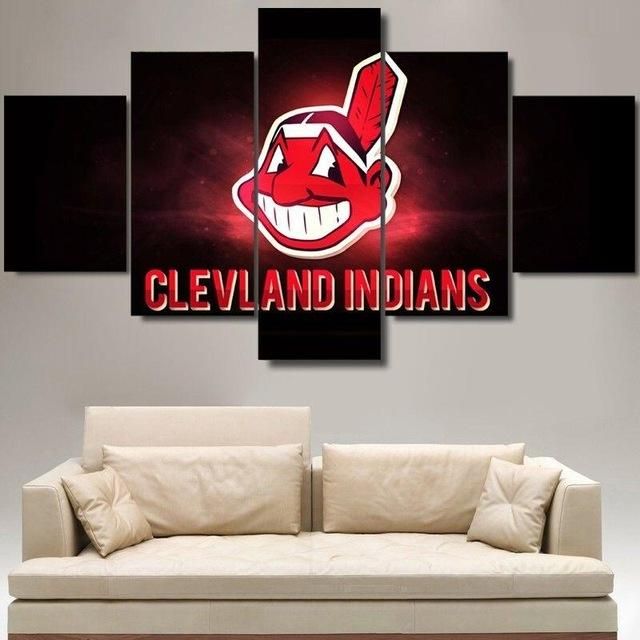 Cleveland Indians Sports Team Sport 5 Panel Canvas Art Wall Decor