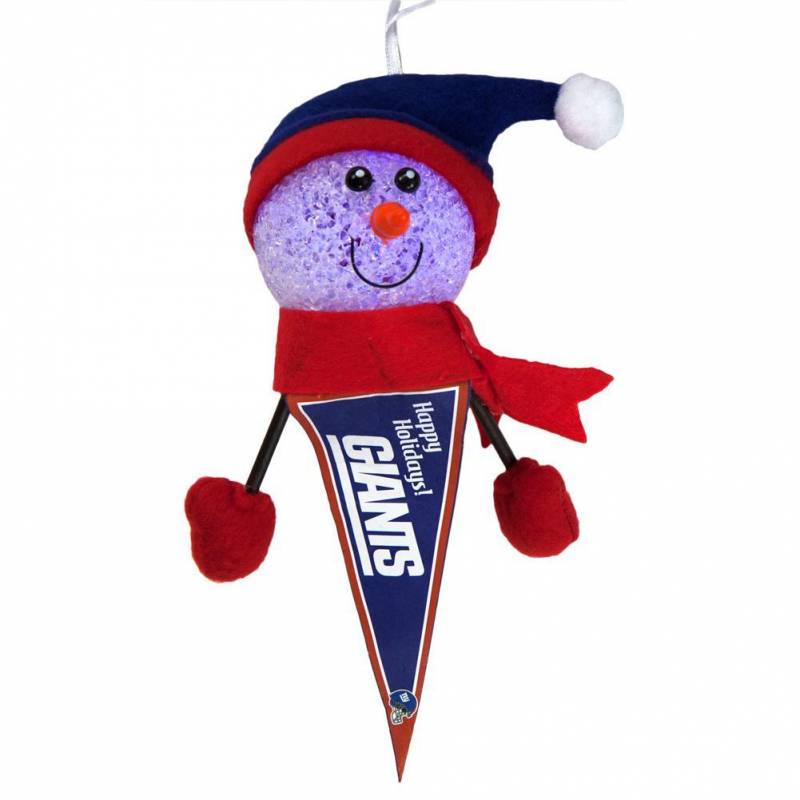 New York Giants – Light-Up Snowman Pennant Ornament