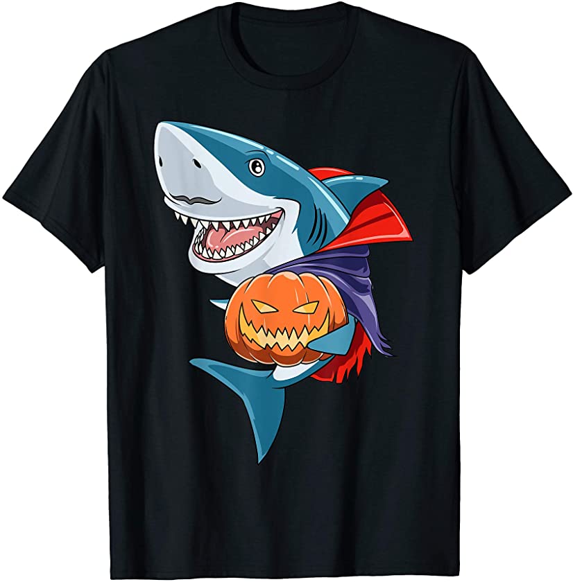 Shark Halloween Shark Lover Gift Pumpkin Shark Halloween T-Shirt