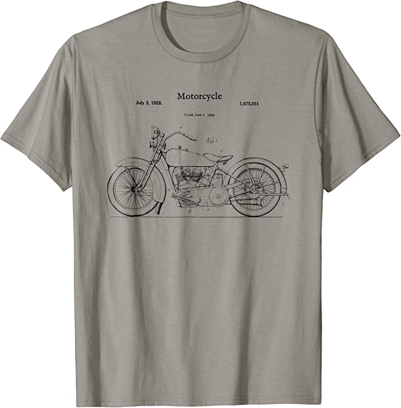 Vintage Street Bike Blueprint Shirt – Motorcycle Biker Tee