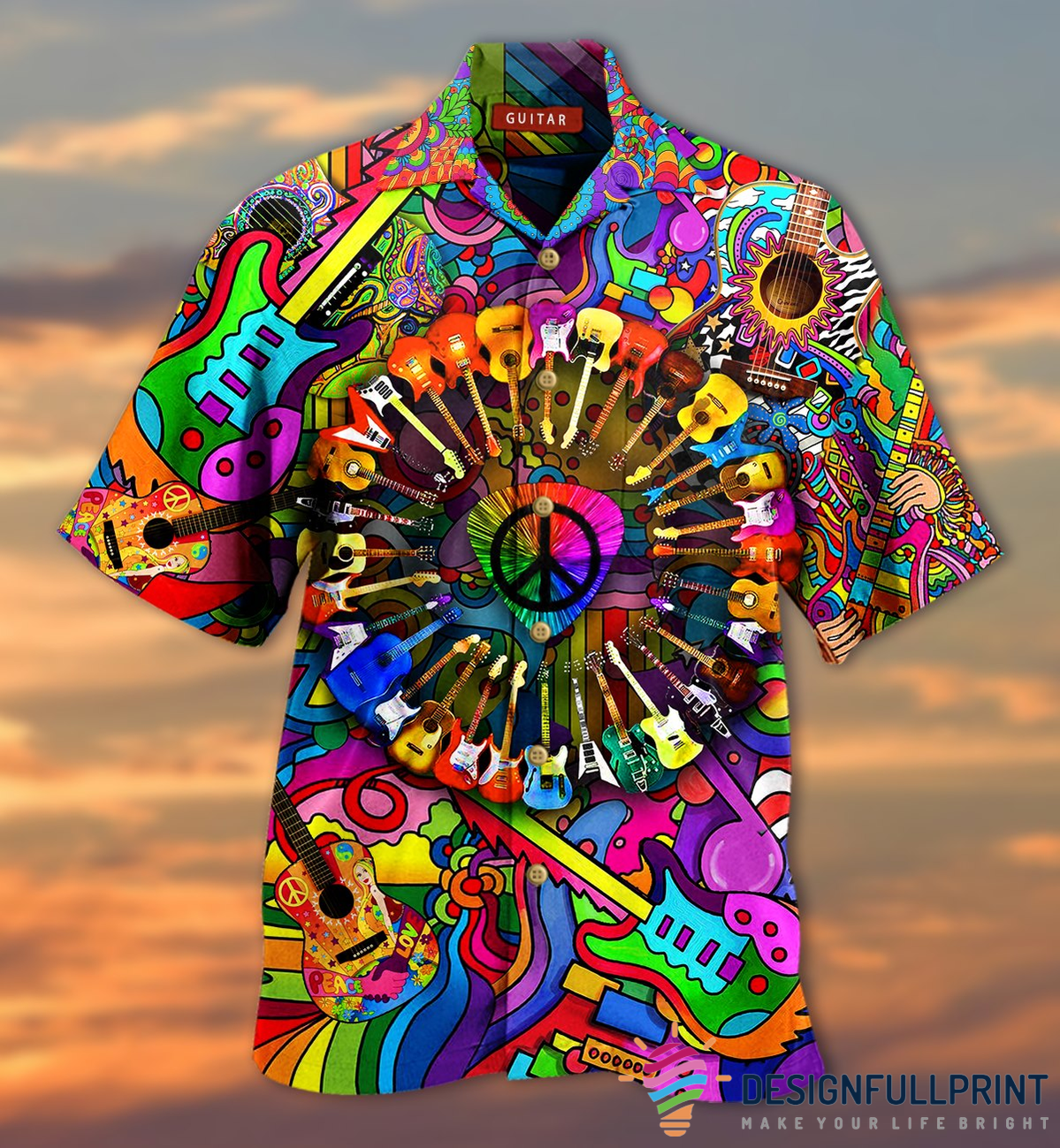 Colorful Guitar Pattern Ver 2 Tropical Shirt Hawaii For Men Cm Ha108916