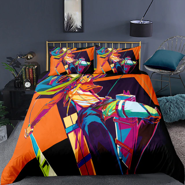 3D Bedding Set Janpan Attack On Titan Design Anime Duvet Cover For Adults Bed Set Bed Linens Bedding Sets Queen Animood Collections