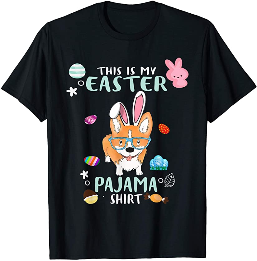 This Is My Easter Pajama Corgi Bunny Cute Easter Dog T-Shirt