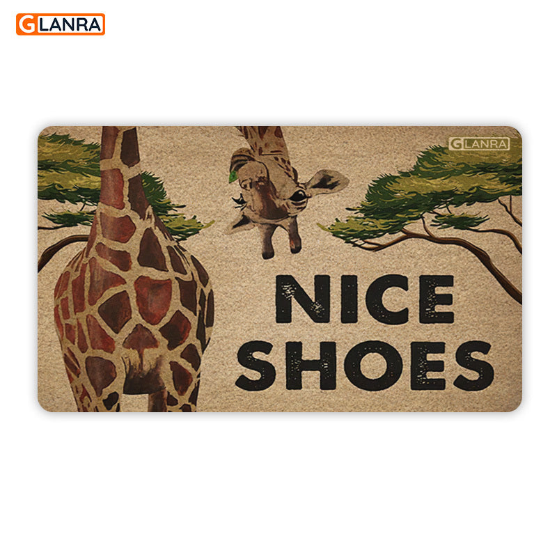 Nice Shoes Doormat, Giraffe Doormat, Giraffe Lover Doormat, Giraffe House Warming Doormat, Giraffe Indoor Outdoor Doormat