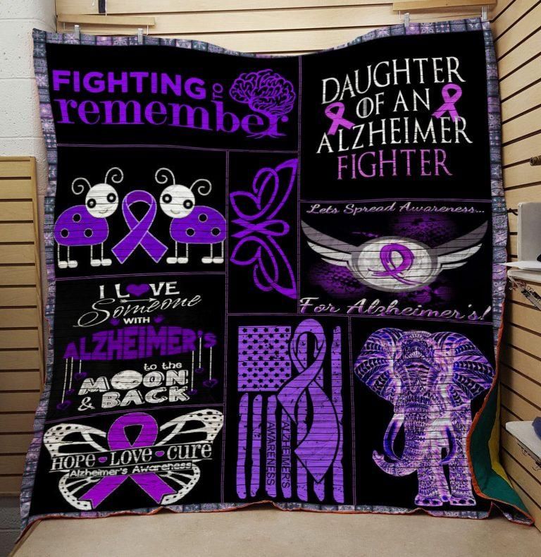 ALZHEIMER Fighting Remember 3D Quilt Blanket HGM13